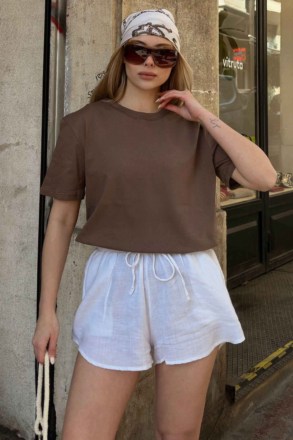 Vizon Basic Bisiklet Yaka Modal Kumaş Kadın T-shirt